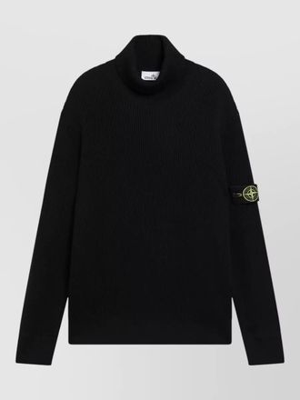 Stone Island turtleneck ribbed knit long sleeve sweater