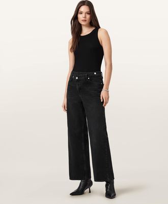 AllSaints Cotton Aki Crossover Jeans, Size: 24