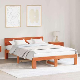 vidaXL Vidaxl - Estructura De Cama Marr&oacute;n 150 X 200 Cm Madera Maciza De Pino