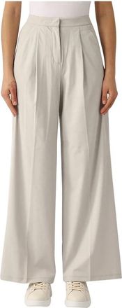 Max Mara Wijde Pijpen Ivory Palazzo Broek - Dames - Wijde Broeken - Beige - M - Broeken