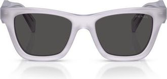 Prada 51mm Butterfly Sunglasses in Frosted Ice /Dark Grey at Nordstrom