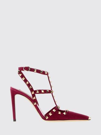 Valentino Garavani Rockstud Suede T-Strap Slingback Pumps with High Stiletto Heel