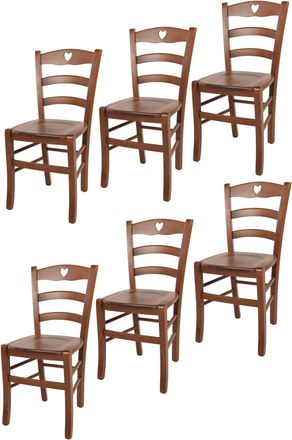 Tommychairs Tommychairs 6 Sillas Cuore En Madera De Haya Color Nuez Claro