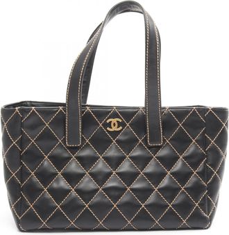 Chanel Black Leather Tote Bag (Pre-Owned)