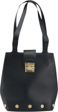 Ferragamo Pre-owned Leren Schoudertas - Dames - Vintage Handtas - Zwart - ONE Size - Leer - Vintage