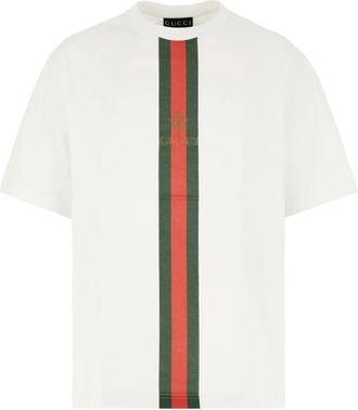 Gucci Katoenen Jersey T-shirt met Print - Heren - T-shirts - Wit - XL - Katoen - Tops