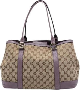 Gucci Pre-owned Tote Bags, female, Multicolor, Size: ONE SIZE Pre-owned Canvas Tote