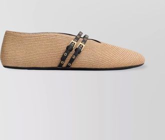 Alaia paper straw ballerina flats