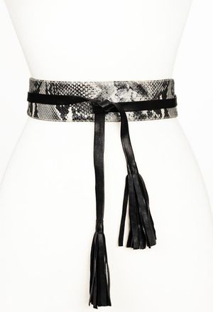 Raina Wrap leather belt in Gray at Nordstrom, Size Medium/large
