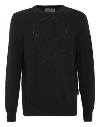 Philipp Plein Cashmere Pullover Round Neck LS Skull and Plein