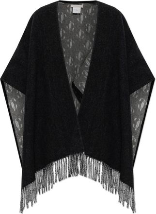 Jimmy Choo London Wool Poncho - Dames - Ponchos - Zwart - ONE Size - Wol - Jassen