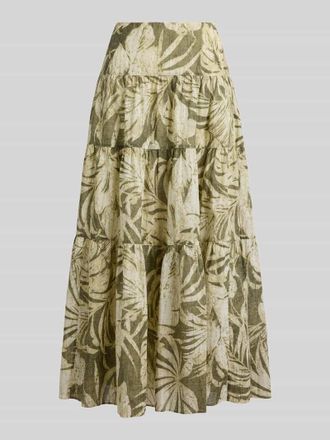 Lauren Ralph Lauren Weiter Maxi-Rock aus reiner Baumwolle in Oliv, Gr&ouml;&szlig;e 36
