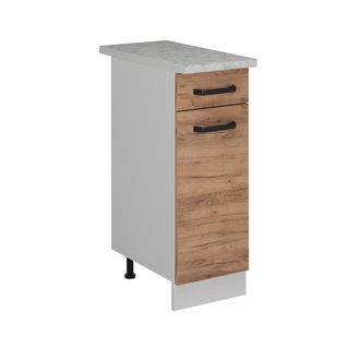 Vicco Mueble Bajo De Cocina R-line, Roble Dorado, 30 Cm Et M&aacute;rmol