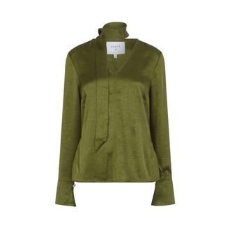 Dante6 Dames, Blouses & Shirts, Groen, Maat: M Satijn