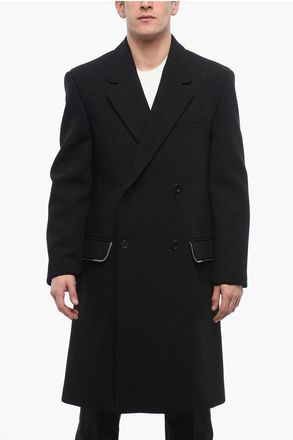 Off-white Mens Double-breasted ZIP AROUND Virgin Wool Coat in Black - Size EU 50 (Mens)