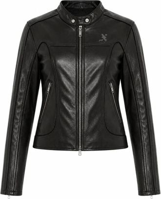 John Richmond Jassen, Dames, Zwart, 2Xs, Giacca biker met rits en maatwerkdetails