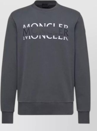 Moncler crew neck sweatshirt long sleeves ribbed cuffs hem