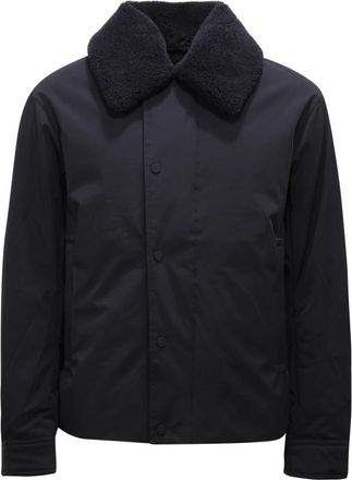Armani Navy Shearling Kraag Donsjas - Heren - Winterjassen - Blauw - L - Jassen