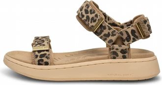 Woden Womens Line Suede Sandal In Leopard