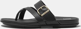 FitFlop Womens Fit Flop Gracie Buckle Leather Strappy Sandals in Black