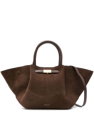 DeMellier midi New York tote bag - women - Suede/Cotton - OS - Brown