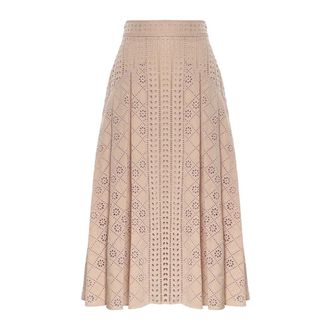 Alberta Ferretti Alberta Ferretti, Midi Skirts, female, Pink, Size: L Gonna Sangallo Dis Degrad&egrave;
