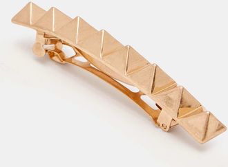 AllSaints Brass Pyramid French Barrette Hair Clip Set, Size: One Size