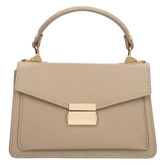 Estro & Luminara Womens Small Beige Satchel Handbag made of Premium Italian Genuine Leather Estro Er00117536 - female - Estro - Handbags - Beige - ONE SIZE - Bags