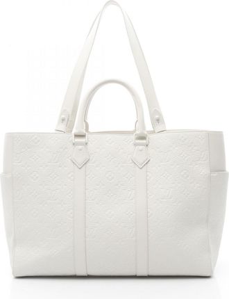 Louis Vuitton White Leather Tote Bag (Pre-Owned)