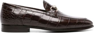 Scarosso Alessandra leather loafers - women - Calf Leather/Calf Leather/Calf Leather - 38.5 - Brown
