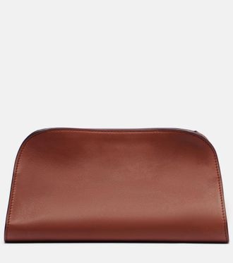 The Row Peggy leather clutch