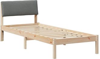 vidaXL Estructura De Cama Con Cabecera Negro Y Gris Oscuro 80 X 200 Cm Vidaxl