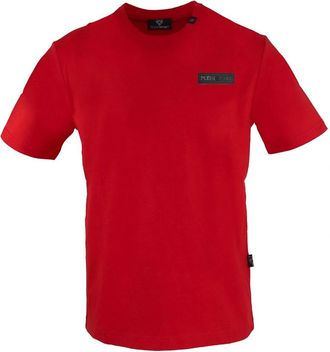 Philipp Plein Mens Plein Sport Circle Logo On Back Red T Shirt - Size: 38