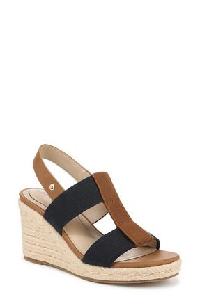Life Stride Tallulah Espadrille Slingback Platform Wedge Sandal in Navy/Natural at Nordstrom, Size 8.5