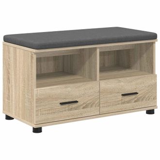 vidaXL Banco De Entrada Con Coj&iacute;n Roble Sonoma 80 X 38 X 46 Cm Vidaxl