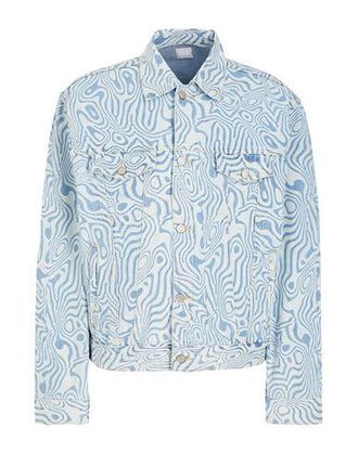 8 by YOOX ORGANIC COTTON PRINTED DENIM OVERSIZE JACKET