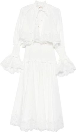 Zimmermann Alchemy Lace-detail Ruffle Midi Dress