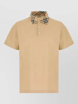 Burberry piquet polo shirt checked collar short sleeves