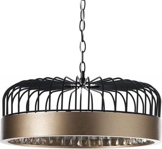 Oresteluchetta Lámpara de araña de metal negro mate y latón antiguo cm. Ø40 h.127