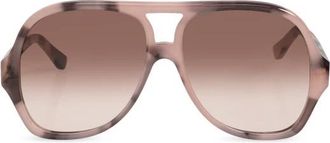 Chlo&eacute; Oversized Pilot Zonnebril - Dames - Zonnebrillen - Roze - 58 MM - Accessoires