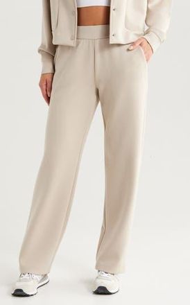 Zella Luxe Wide Leg Pocket Pants in Tan Oxford at Nordstrom Rack, Size Medium