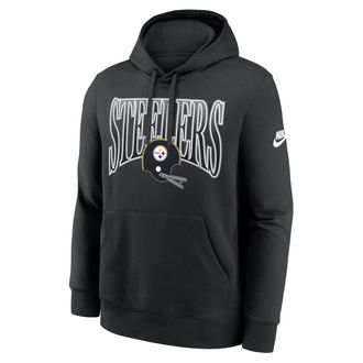 Nike Pittsburgh Steelers Rewind Club Nike Mens NFL Pullover Hoodie in Black | NKDK00A7LV-2YT