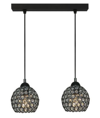 OEM L&aacute;mpara De Techo Colgante Negra Con Pantalla De Cristal, Klaudiusz 14-748
