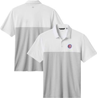 Travis Mathew Mens TravisMathew White/Gray Chicago Cubs Home Run Leader Tri-Blend Polo at Nordstrom, Size Xx-Large