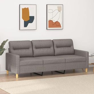 vidaXL Sof&aacute; De 3 Plazas De Tela Gris Taupe 180 Cm Vidaxl