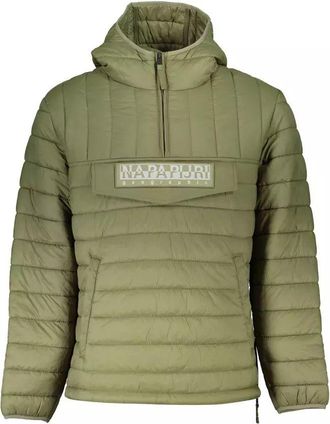 Napapijri Mens Apulia Hooded Jacket Military Green - Sage Green Nylon - Size Small