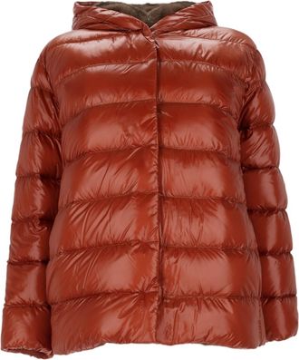 Herno Quilted Puffer Jacket with Hooded Design and Glossy Finish