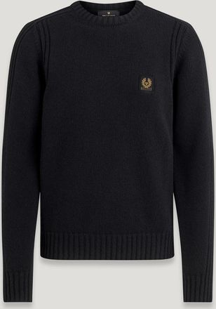 Belstaff Watch Crewneck Jumper Mens Lambswool Black Size 2XL