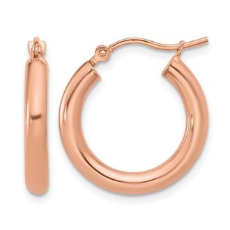 Diamond2Deal 10K Rose Gold Polished Hoop Earrings