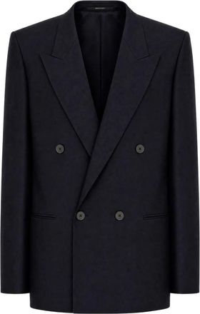 Gucci Lichtgewicht Double-Breasted Jas - Dames - Blazers - Blauw - S - Wol - Jassen